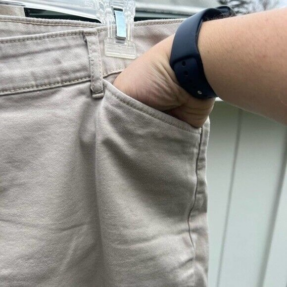 St. John’s Bay plus size high waisted Tan Bermuda shorts with pockets - Picture 6 of 10